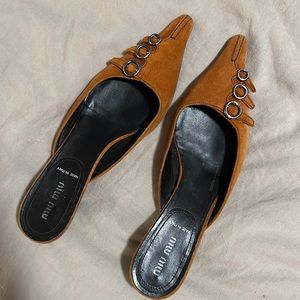 Miu Miu leather mules - made in Italy - size 38